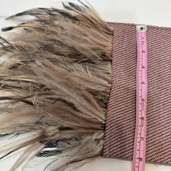 VTG Emu Feather Designer Wool Scarf Stella Cadente PARIS ~ Boho Parisian Style - Picture 5 of 16